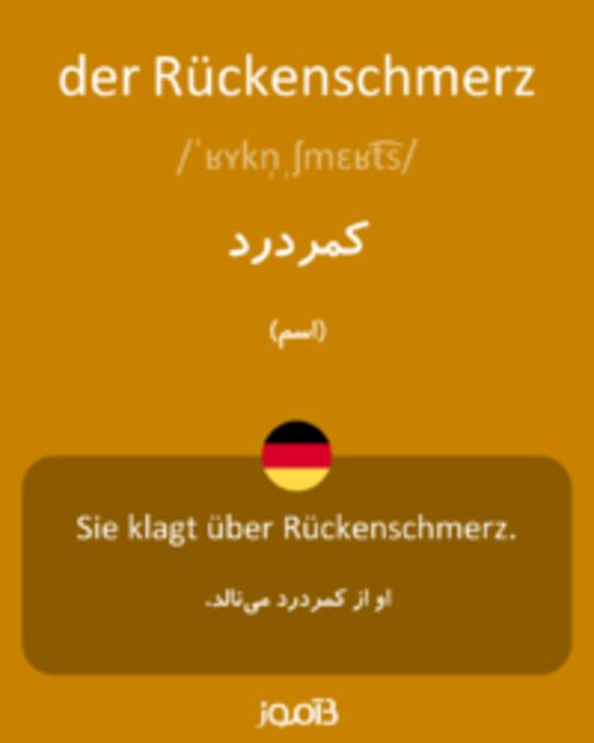  تصویر der Rückenschmerz - دیکشنری انگلیسی بیاموز