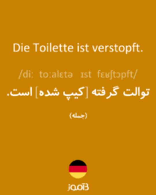  تصویر Die Toilette ist verstopft. - دیکشنری انگلیسی بیاموز