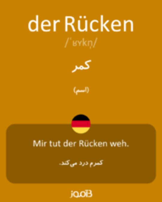  تصویر der Rücken - دیکشنری انگلیسی بیاموز