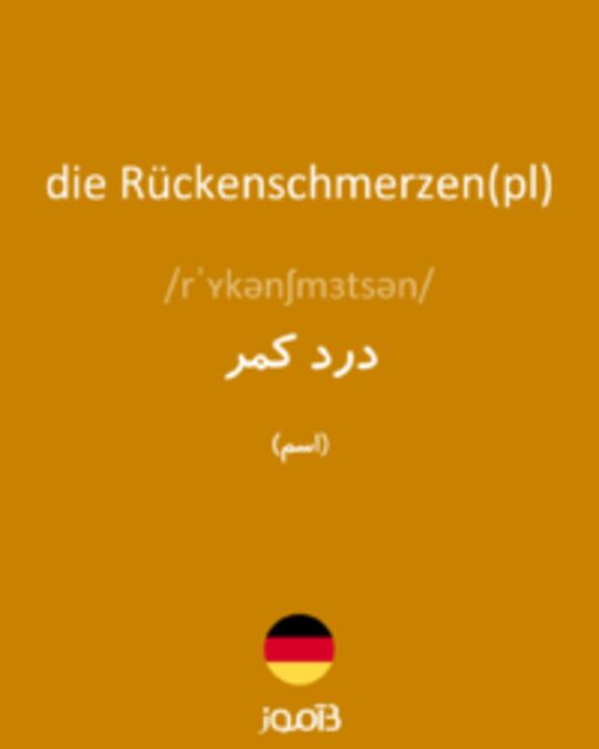  تصویر die Rückenschmerzen(pl) - دیکشنری انگلیسی بیاموز