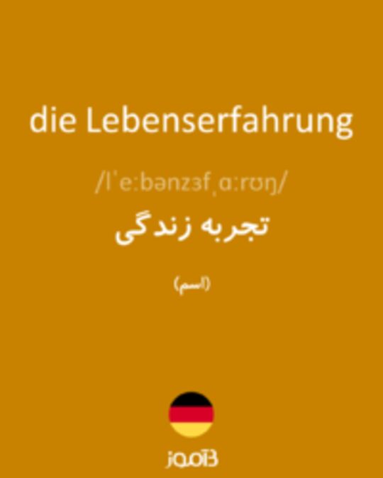  تصویر die Lebenserfahrung - دیکشنری انگلیسی بیاموز