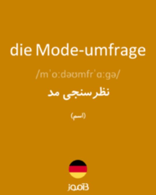  تصویر die Mode-umfrage - دیکشنری انگلیسی بیاموز