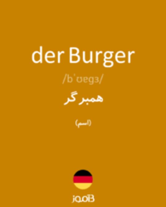  تصویر der Burger - دیکشنری انگلیسی بیاموز