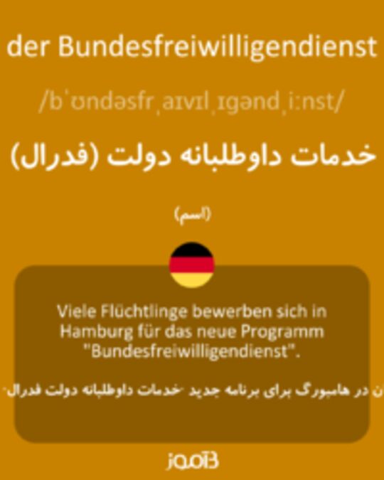  تصویر der Bundesfreiwilligendienst - دیکشنری انگلیسی بیاموز