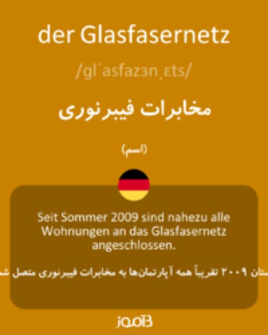  تصویر der Glasfasernetz - دیکشنری انگلیسی بیاموز