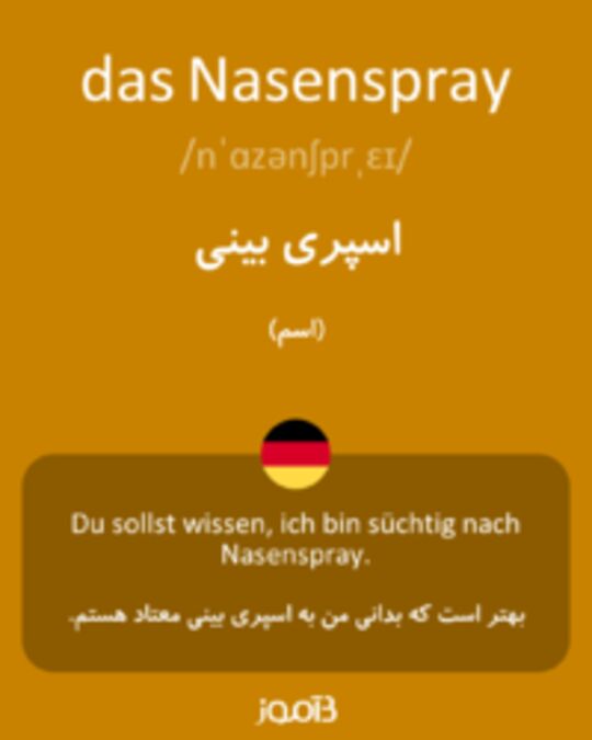  تصویر das Nasenspray - دیکشنری انگلیسی بیاموز