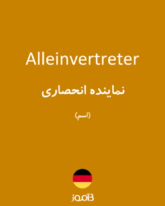  تصویر Alleinvertreter - دیکشنری انگلیسی بیاموز