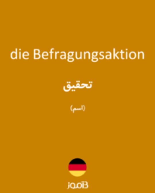  تصویر die Befragungsaktion - دیکشنری انگلیسی بیاموز