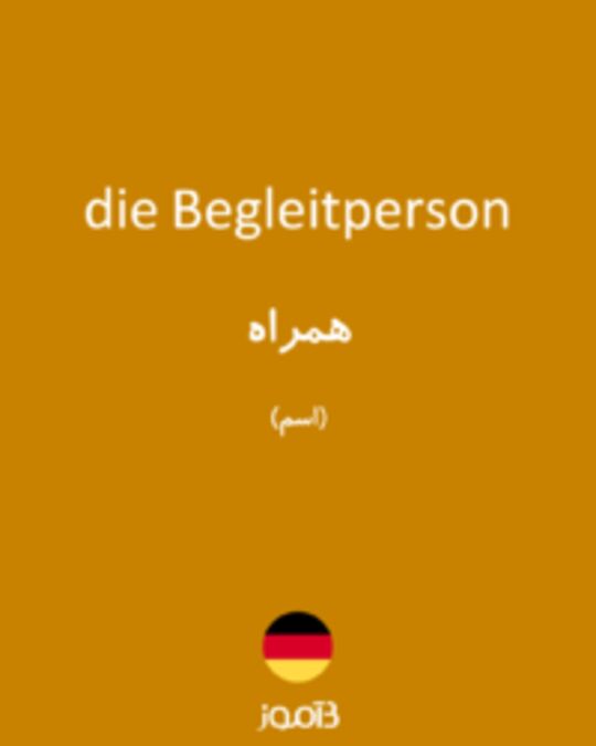  تصویر die Begleitperson - دیکشنری انگلیسی بیاموز