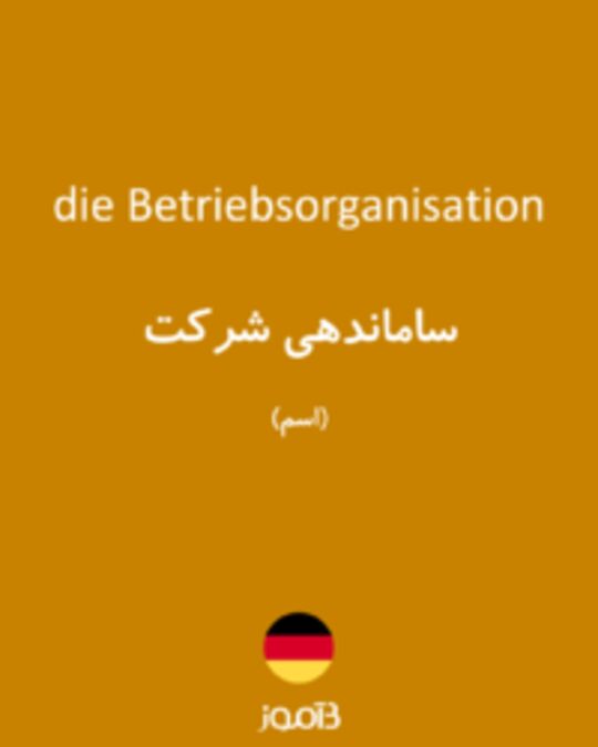  تصویر die Betriebsorganisation - دیکشنری انگلیسی بیاموز