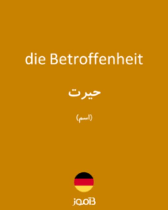  تصویر die Betroffenheit - دیکشنری انگلیسی بیاموز