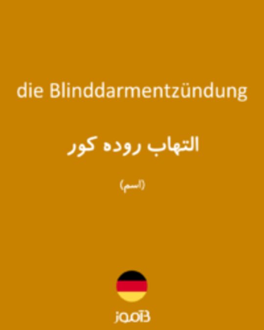  تصویر die Blinddarmentzündung - دیکشنری انگلیسی بیاموز