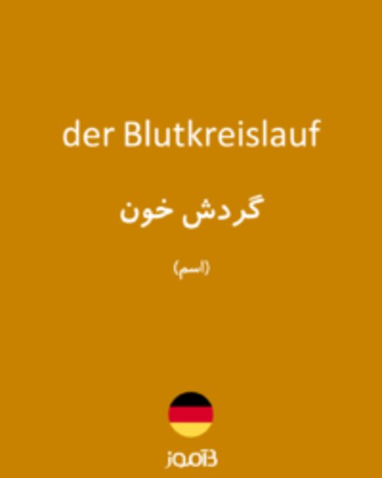  تصویر der Blutkreislauf - دیکشنری انگلیسی بیاموز