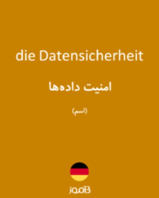  تصویر die Datensicherheit - دیکشنری انگلیسی بیاموز