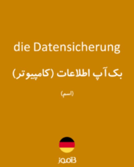  تصویر die Datensicherung - دیکشنری انگلیسی بیاموز