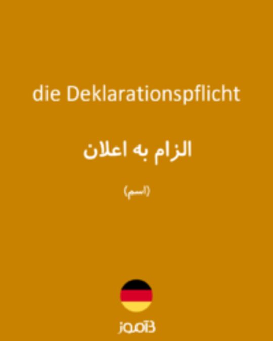  تصویر die Deklarationspflicht - دیکشنری انگلیسی بیاموز