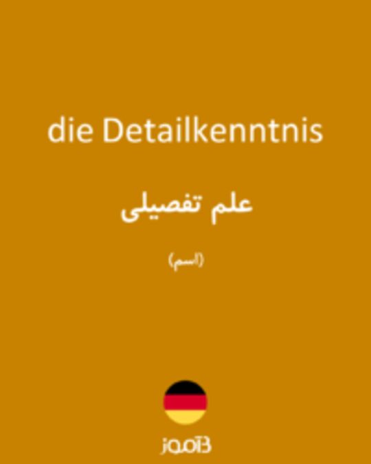  تصویر die Detailkenntnis - دیکشنری انگلیسی بیاموز