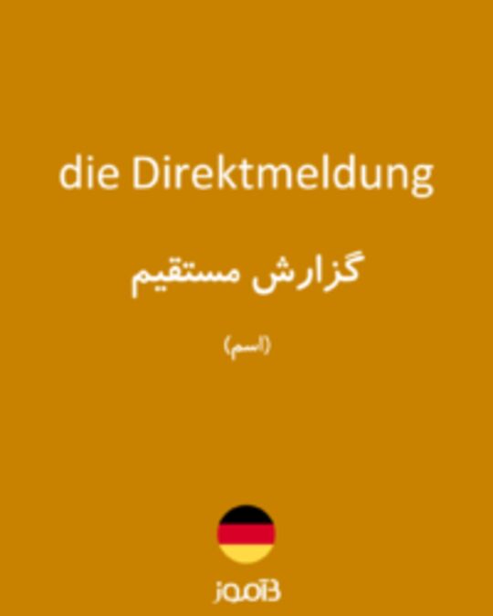  تصویر die Direktmeldung - دیکشنری انگلیسی بیاموز