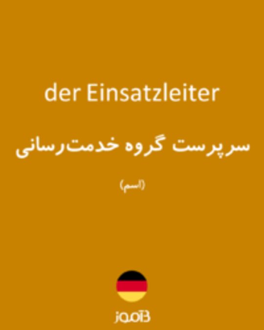  تصویر der Einsatzleiter - دیکشنری انگلیسی بیاموز