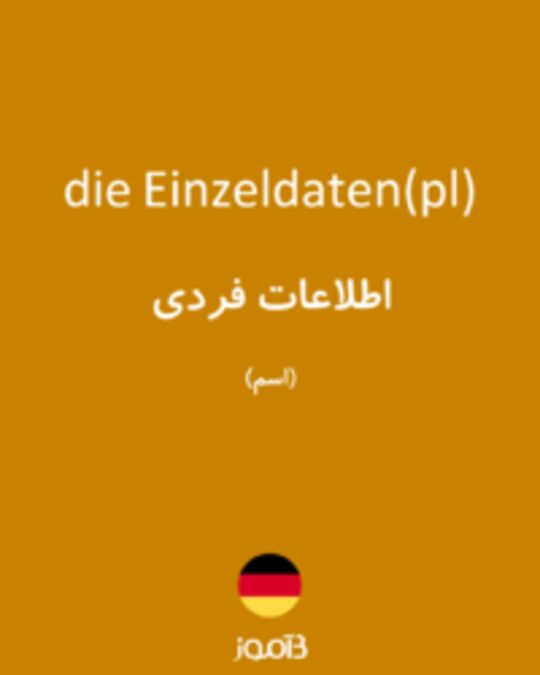  تصویر die Einzeldaten(pl) - دیکشنری انگلیسی بیاموز