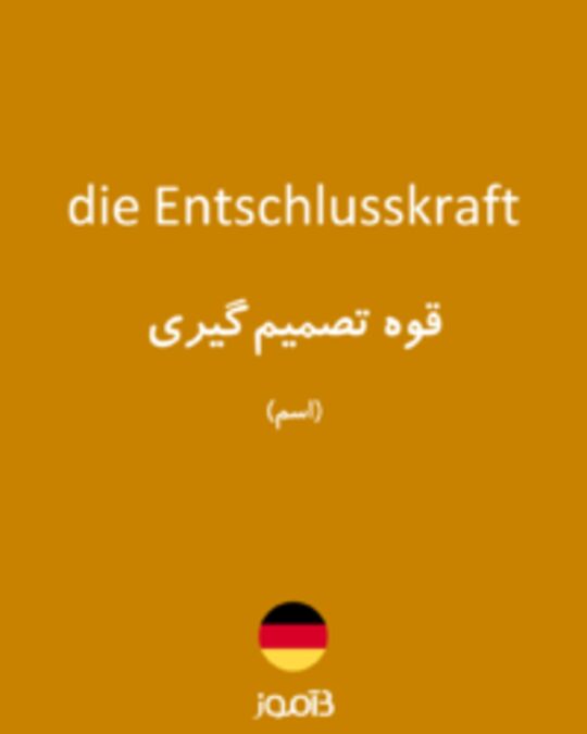  تصویر die Entschlusskraft - دیکشنری انگلیسی بیاموز