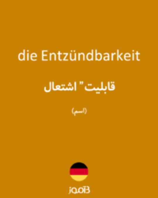  تصویر die Entzündbarkeit - دیکشنری انگلیسی بیاموز