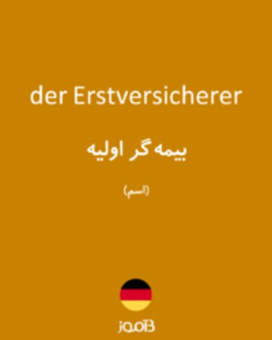  تصویر der Erstversicherer - دیکشنری انگلیسی بیاموز