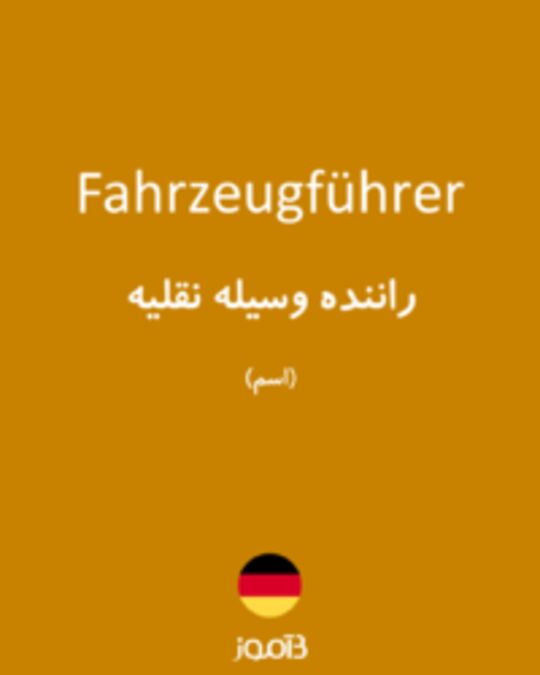  تصویر Fahrzeugführer - دیکشنری انگلیسی بیاموز