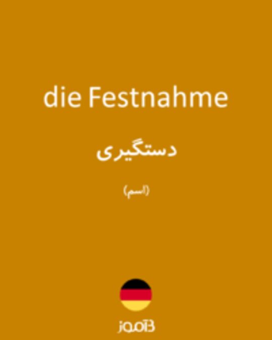  تصویر die Festnahme - دیکشنری انگلیسی بیاموز