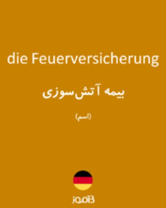  تصویر die Feuerversicherung - دیکشنری انگلیسی بیاموز