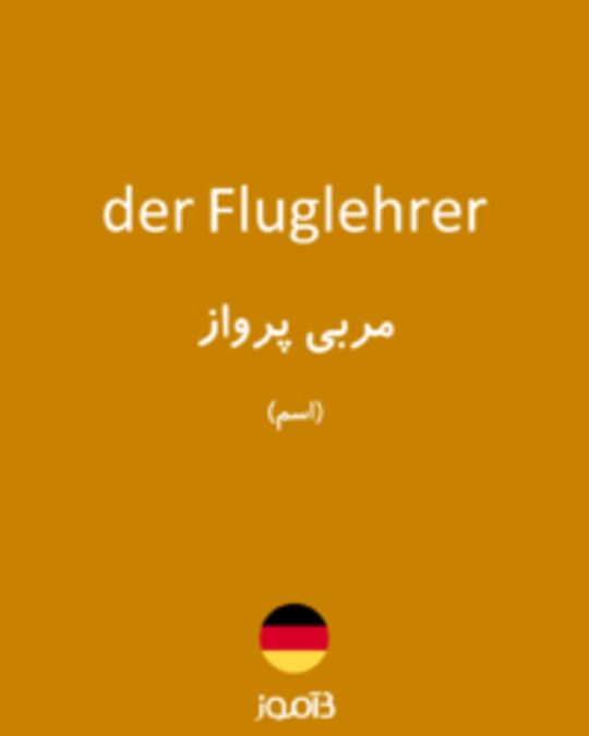  تصویر der Fluglehrer - دیکشنری انگلیسی بیاموز