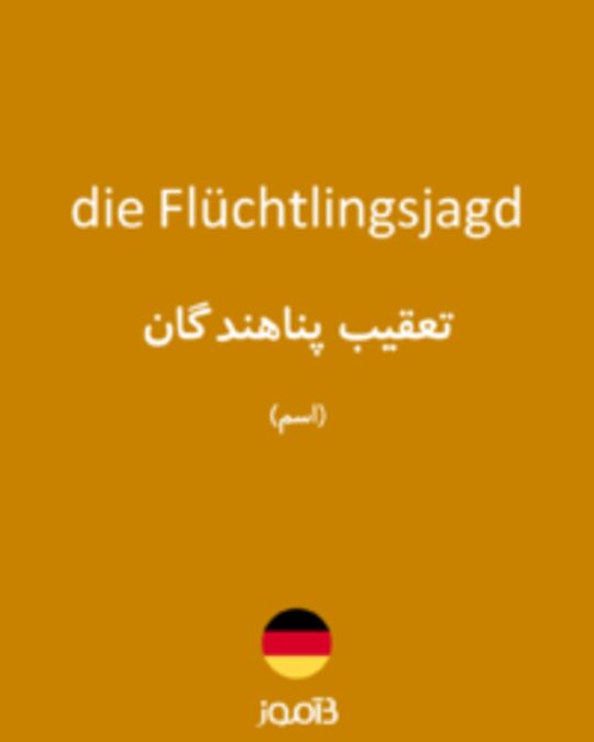  تصویر die Flüchtlingsjagd - دیکشنری انگلیسی بیاموز