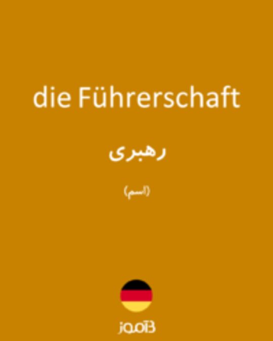  تصویر die Führerschaft - دیکشنری انگلیسی بیاموز