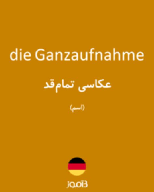  تصویر die Ganzaufnahme - دیکشنری انگلیسی بیاموز