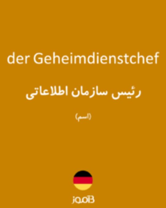  تصویر der Geheimdienstchef - دیکشنری انگلیسی بیاموز