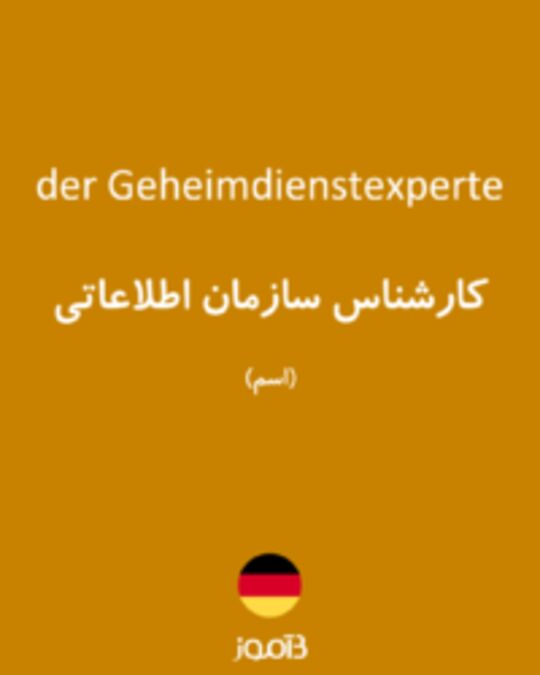  تصویر der Geheimdienstexperte - دیکشنری انگلیسی بیاموز