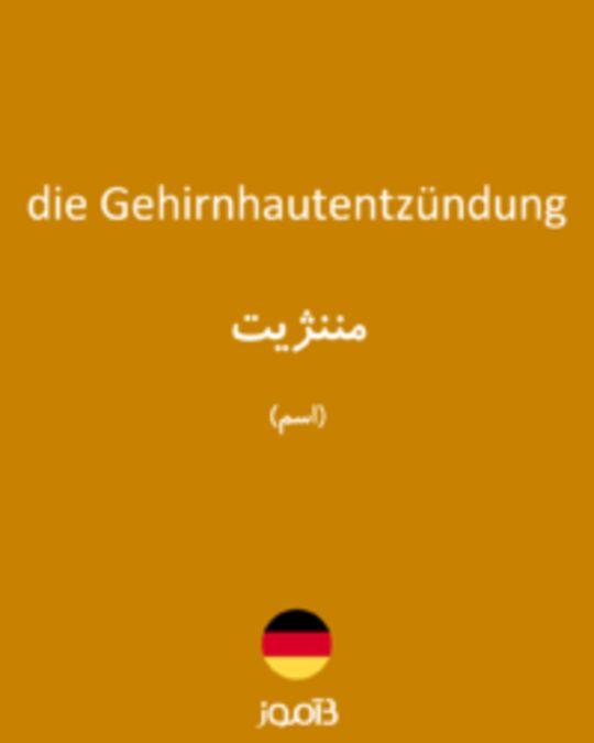  تصویر die Gehirnhautentzündung - دیکشنری انگلیسی بیاموز