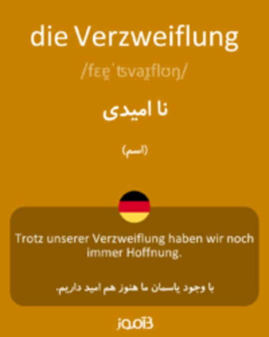  تصویر die Verzweiflung - دیکشنری انگلیسی بیاموز