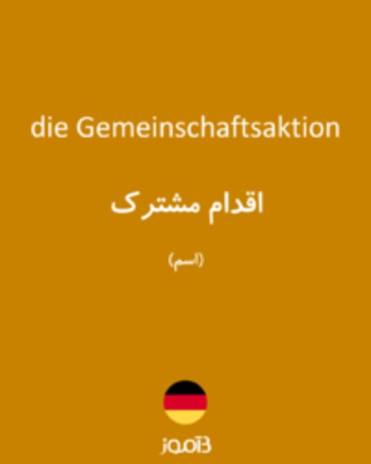  تصویر die Gemeinschaftsaktion - دیکشنری انگلیسی بیاموز