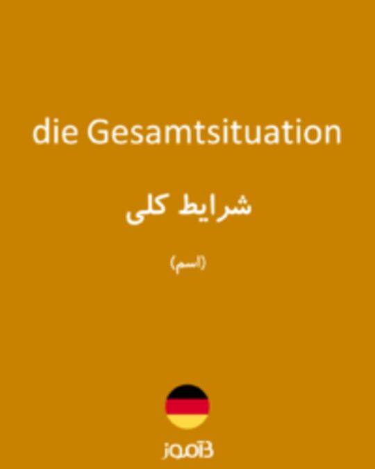  تصویر die Gesamtsituation - دیکشنری انگلیسی بیاموز