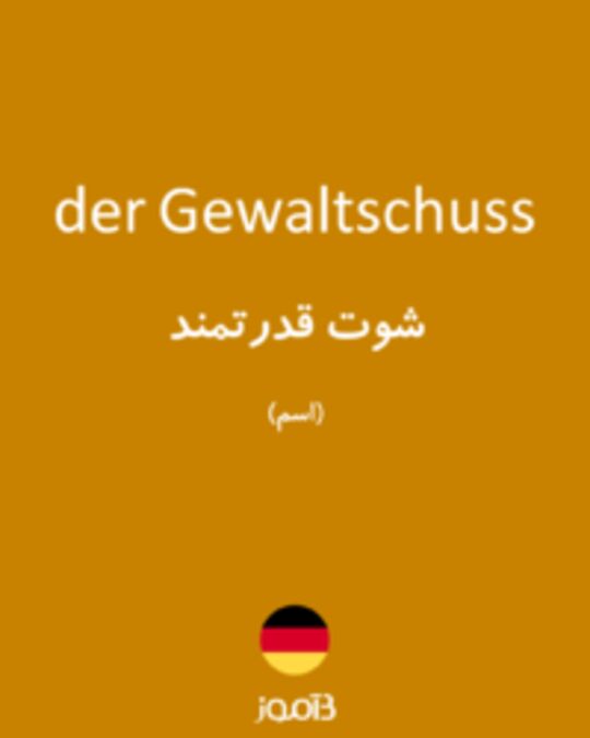  تصویر der Gewaltschuss - دیکشنری انگلیسی بیاموز