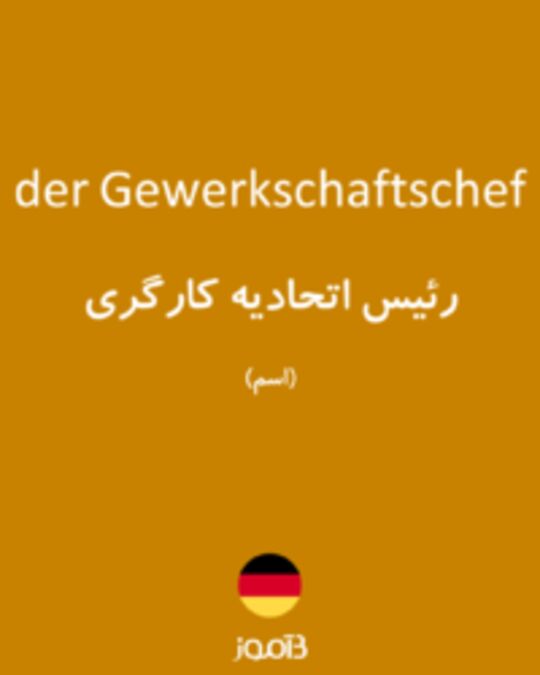  تصویر der Gewerkschaftschef - دیکشنری انگلیسی بیاموز