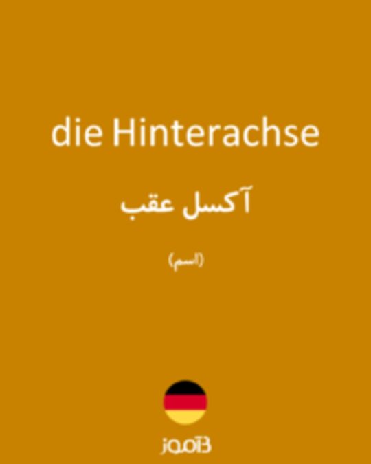  تصویر die Hinterachse - دیکشنری انگلیسی بیاموز