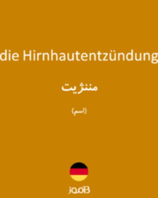  تصویر die Hirnhautentzündung - دیکشنری انگلیسی بیاموز