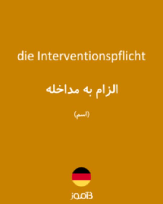  تصویر die Interventionspflicht - دیکشنری انگلیسی بیاموز