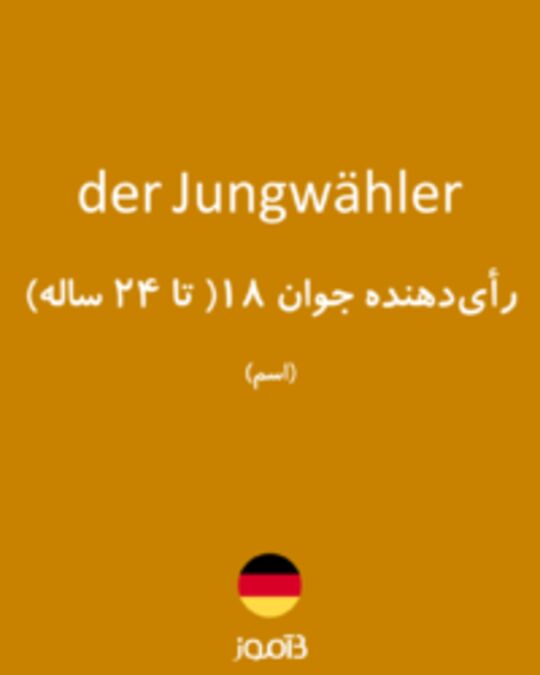  تصویر der Jungwähler - دیکشنری انگلیسی بیاموز