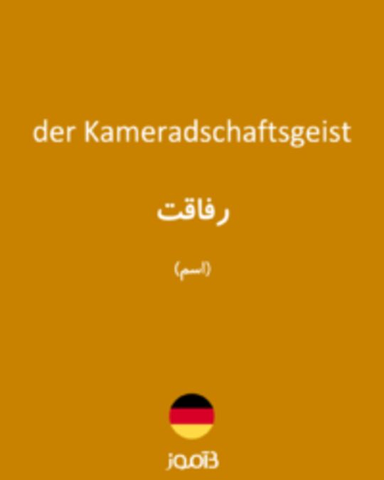  تصویر der Kameradschaftsgeist - دیکشنری انگلیسی بیاموز