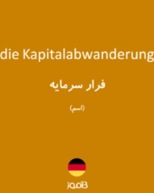  تصویر die Kapitalabwanderung - دیکشنری انگلیسی بیاموز