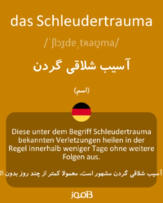  تصویر das Schleudertrauma - دیکشنری انگلیسی بیاموز