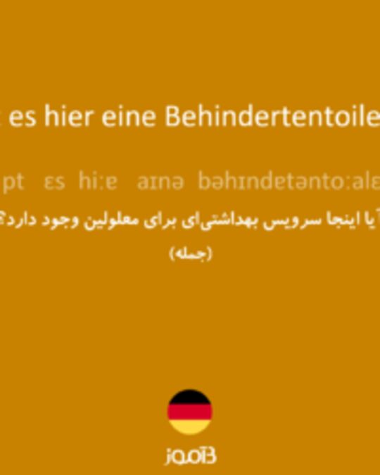  تصویر Gibt es hier eine Behindertentoilette? - دیکشنری انگلیسی بیاموز